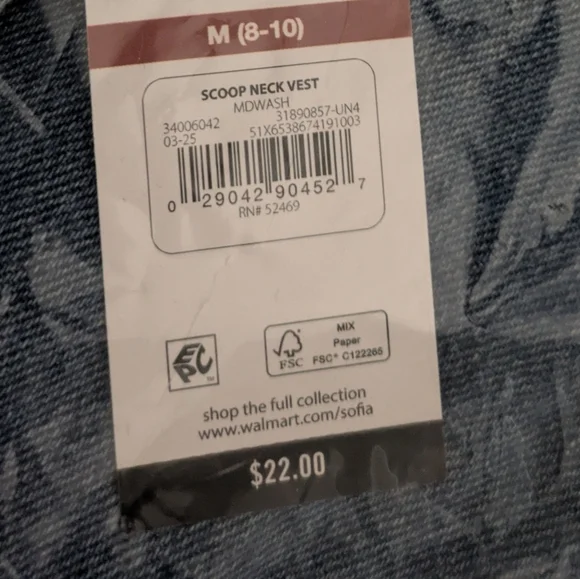 Sofia by Sofia Vergara Light Blue Denim Vest - Picture 6 of 8